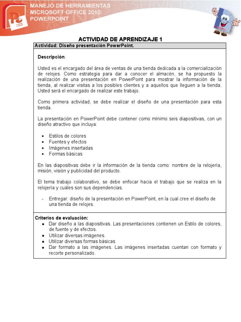 Power Point Ejercicio 1 Pdf