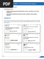 Commenting Others Opinion