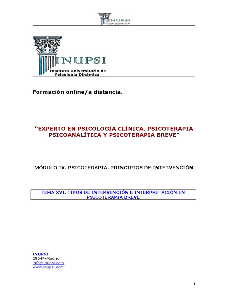 Psicologia Dinamica 16 | PDF | Psicoanálisis | Psicoterapia