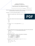 Math 10 Summative Test Quarter 1.4 - 25items
