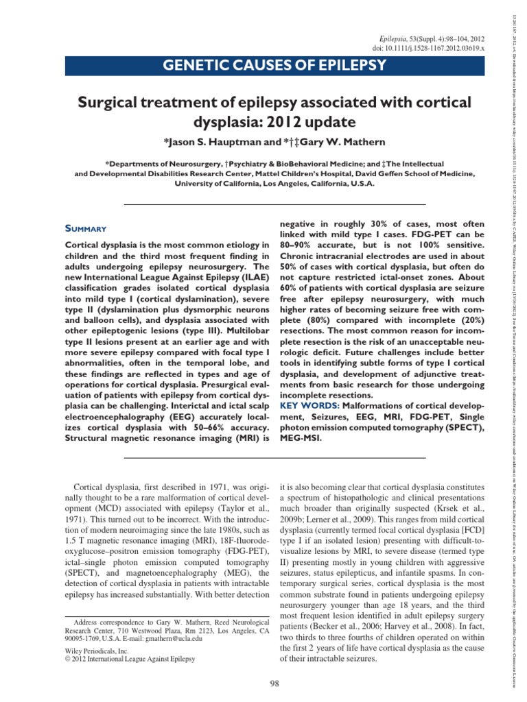 Epilepsia - 2012 - Hauptman - Surgical Treatment of Epilepsy Associated ...