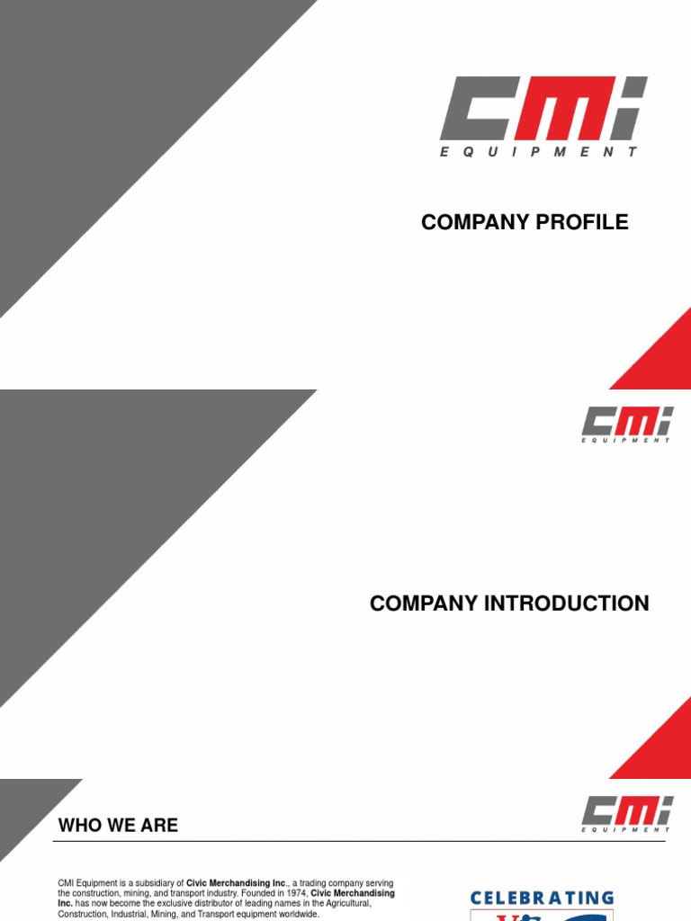 CMI Equipment Company Overview | PDF | Loader (Equipment) | Heavy Equipment