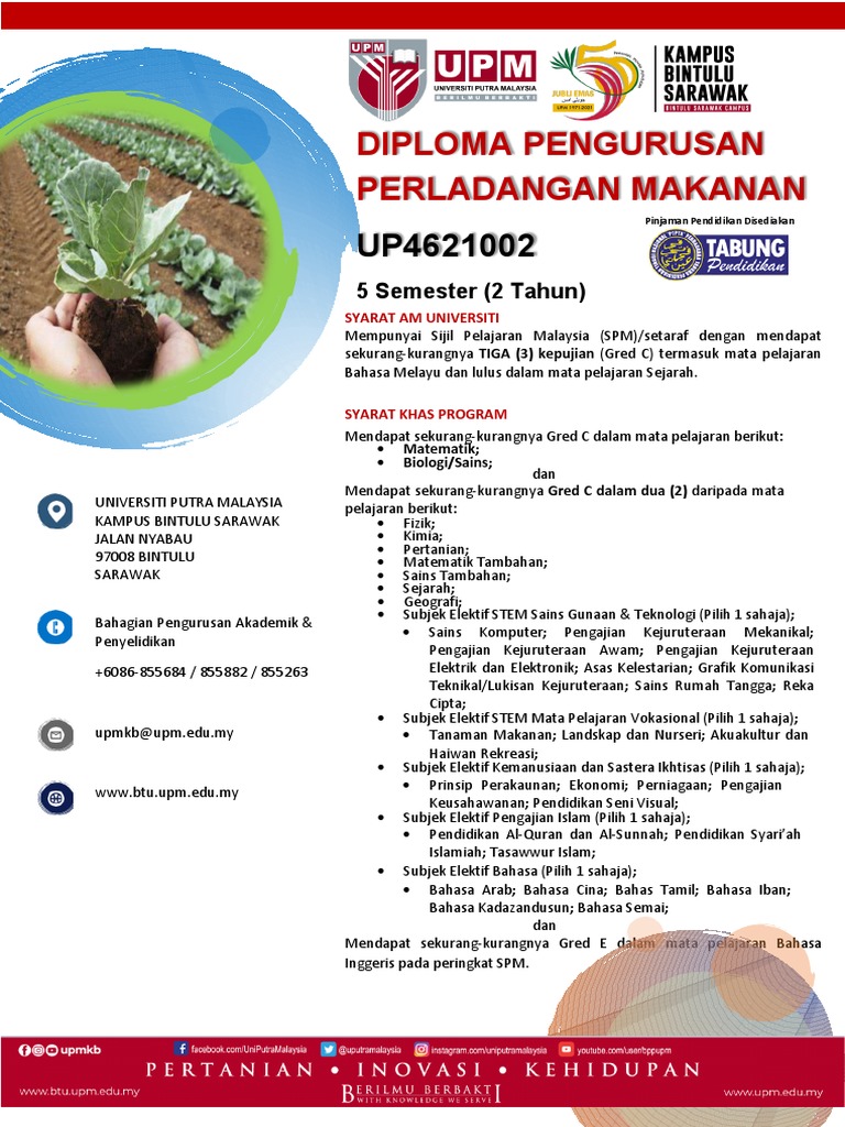 Diploma pengurusan perladangan makanan pdf