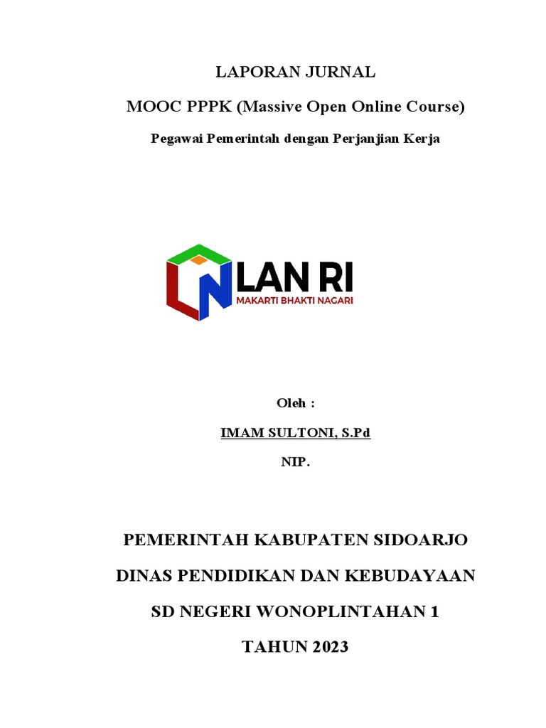 Contoh jurnal mooc pppk pdf