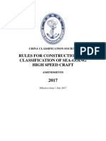 Rules For Construction and Classification of Sea-Going High Speed Craft 2017 Amendments