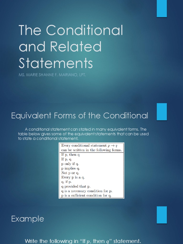 The Conditional and Related Statements | PDF