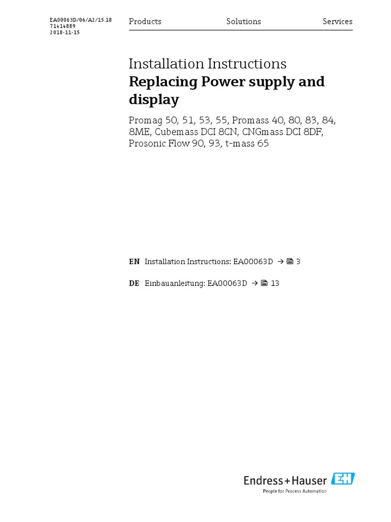 Installation Instructions for Power Units | PDF