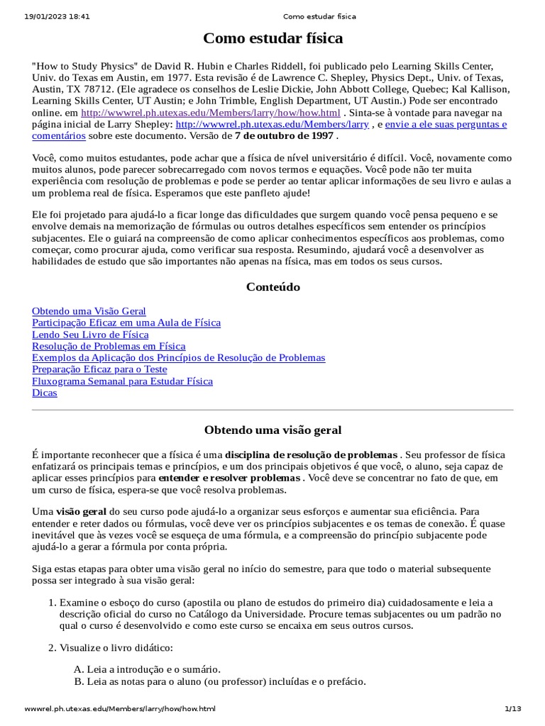Dicas para Estudar Física Eficazmente | PDF | Força | Física