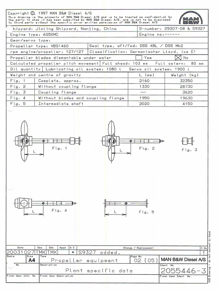 MAN B&W Diesel Propeller Specifications | PDF | Mechanical Engineering ...