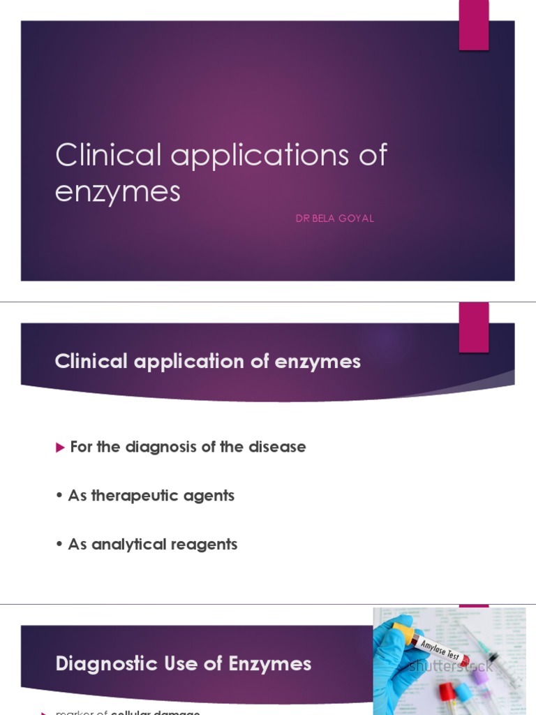 Enzyme Applications in Medicine | PDF | Enzyme | Blood Plasma