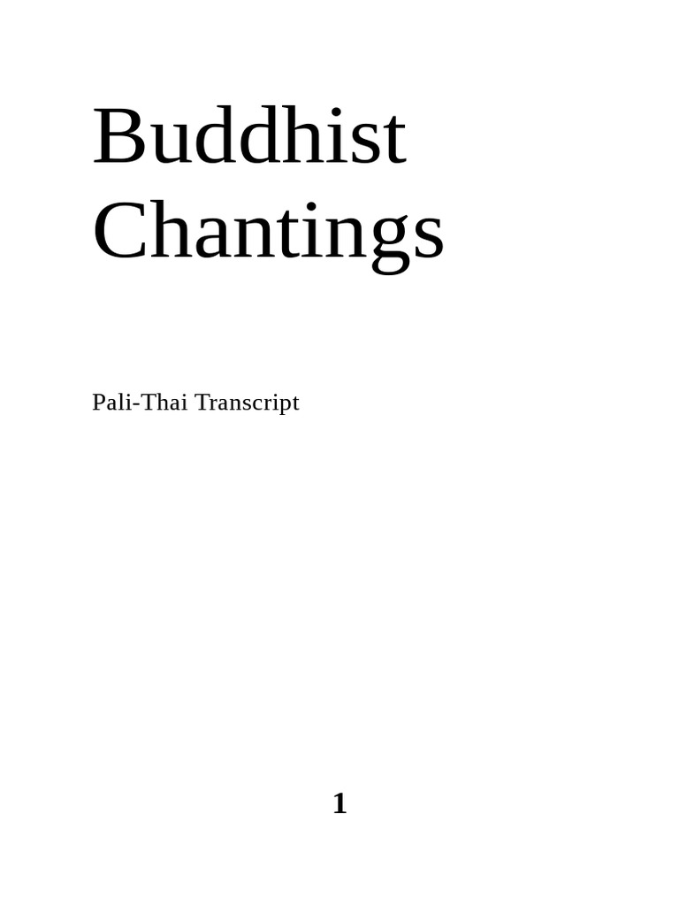 Thai Buddhist Chanting in Roman (English) Script | PDF