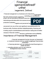 Financial Management Defined Further