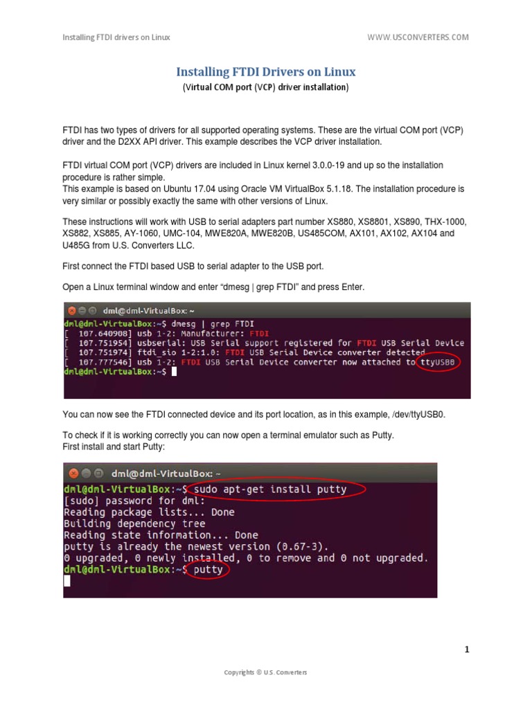 InstallingFTDIVCPDriversLinux PDF Device Driver Linux