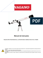 Manual de Instruções TELESCOPIO PROFISSIONAL ASTRONOMICO REFRATOR 675X