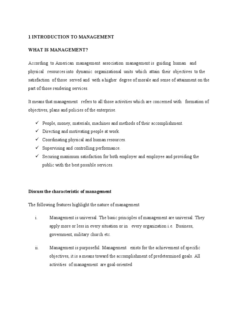 Introduction To Management | PDF