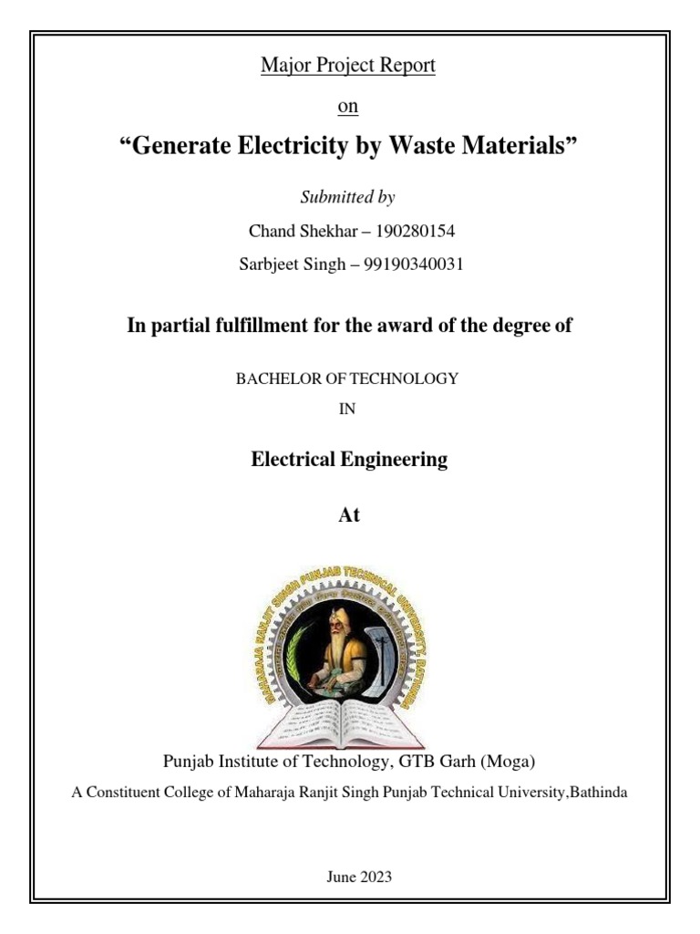 Generate Electricity by Waste Materials | PDF | Electricity 