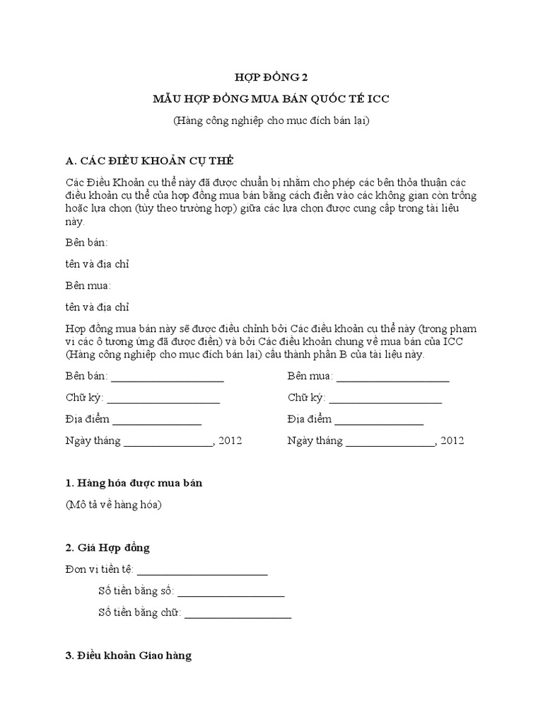 Specimen contract Tiếng Việt PDF