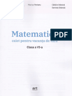 Matematica - Clasa 6 - Caiet Pentru Vacanta de Vara