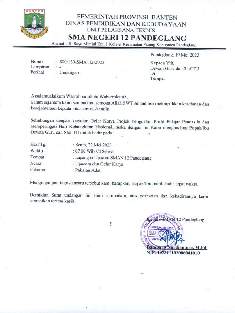 Undangan Gelar Karya 20230519 - 14205709 | PDF