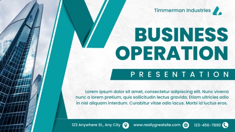 Teal and White Modern Business Operation Presentation | PDF