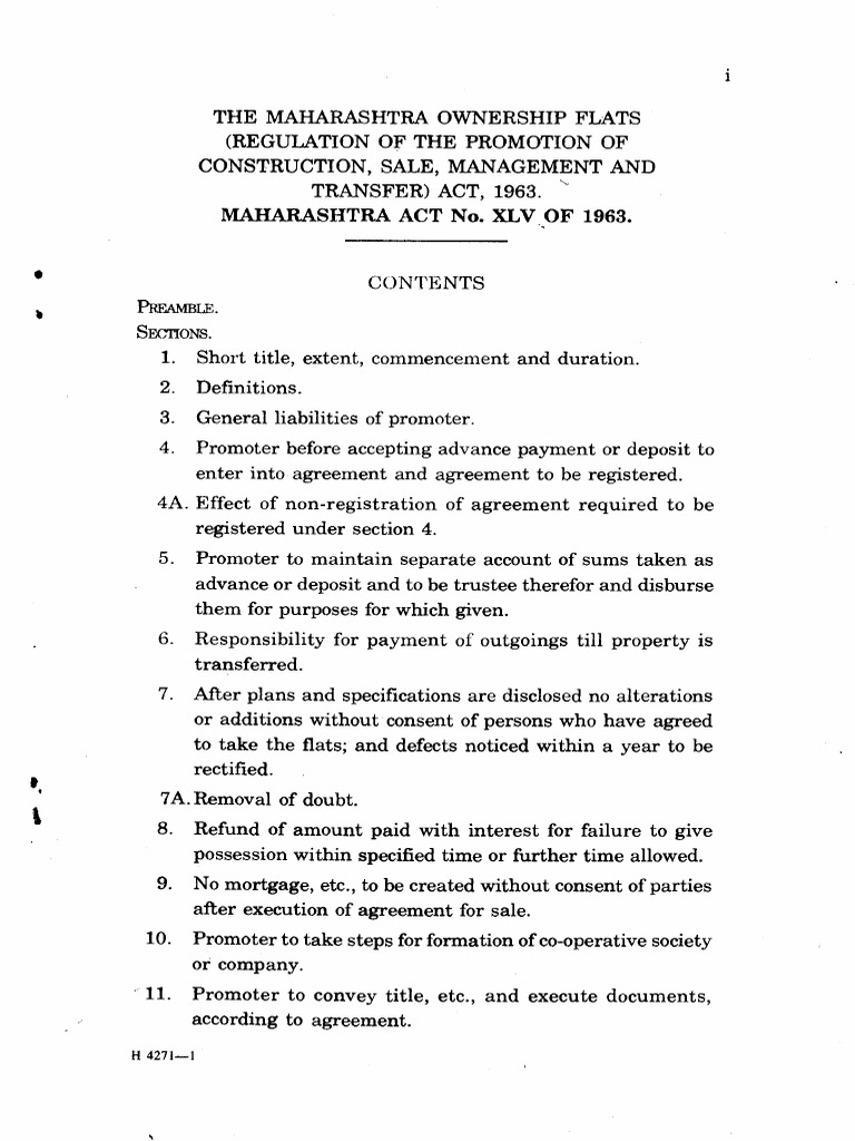 Maharashtra Ownership Flats Act, 1963 PDF