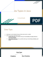 Data Types in Java: Dr. Kumud Tripathi