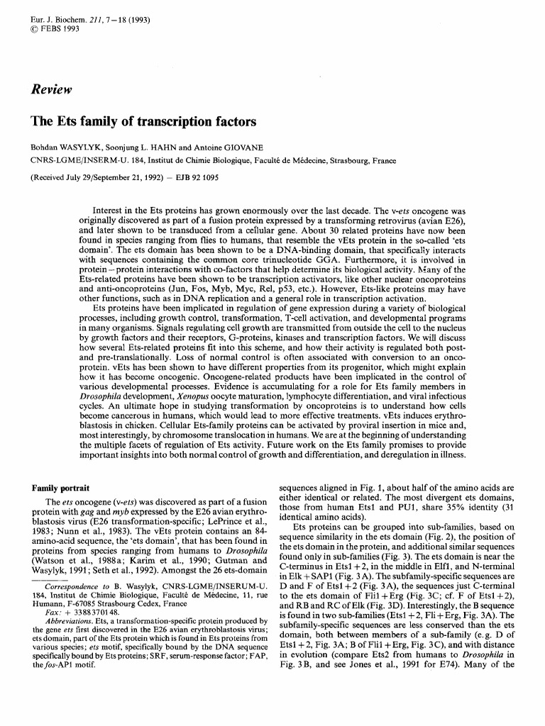 Impact Factor Of European Journal Of Biochemistry