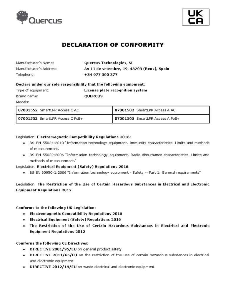 ukca-smartlpr-access-v5-es-pdf-electromagnetic-compatibility