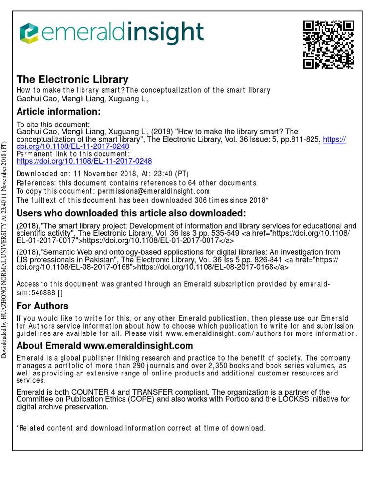 The Electronic Library Article Information PDF Libraries
