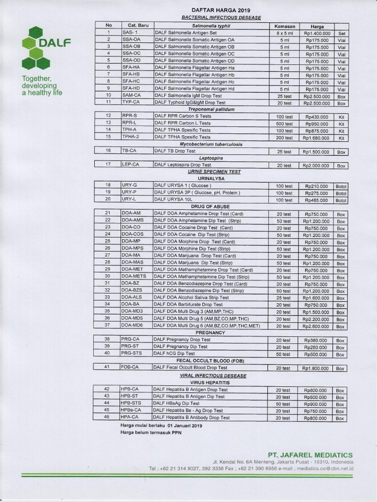 Price List 2019 PDF