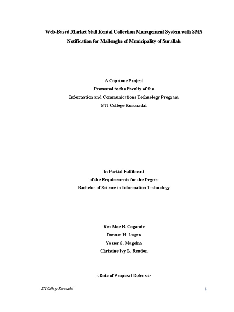 Web Based Market Stall Rental Management System With SMS Notification 