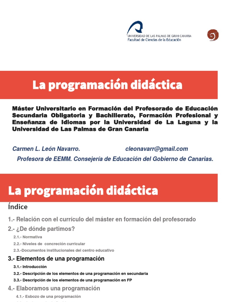 2 La Programación Didáctica - Elementos de Una Programación1 22-23 ...