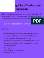 Accounting Classification and Equation
