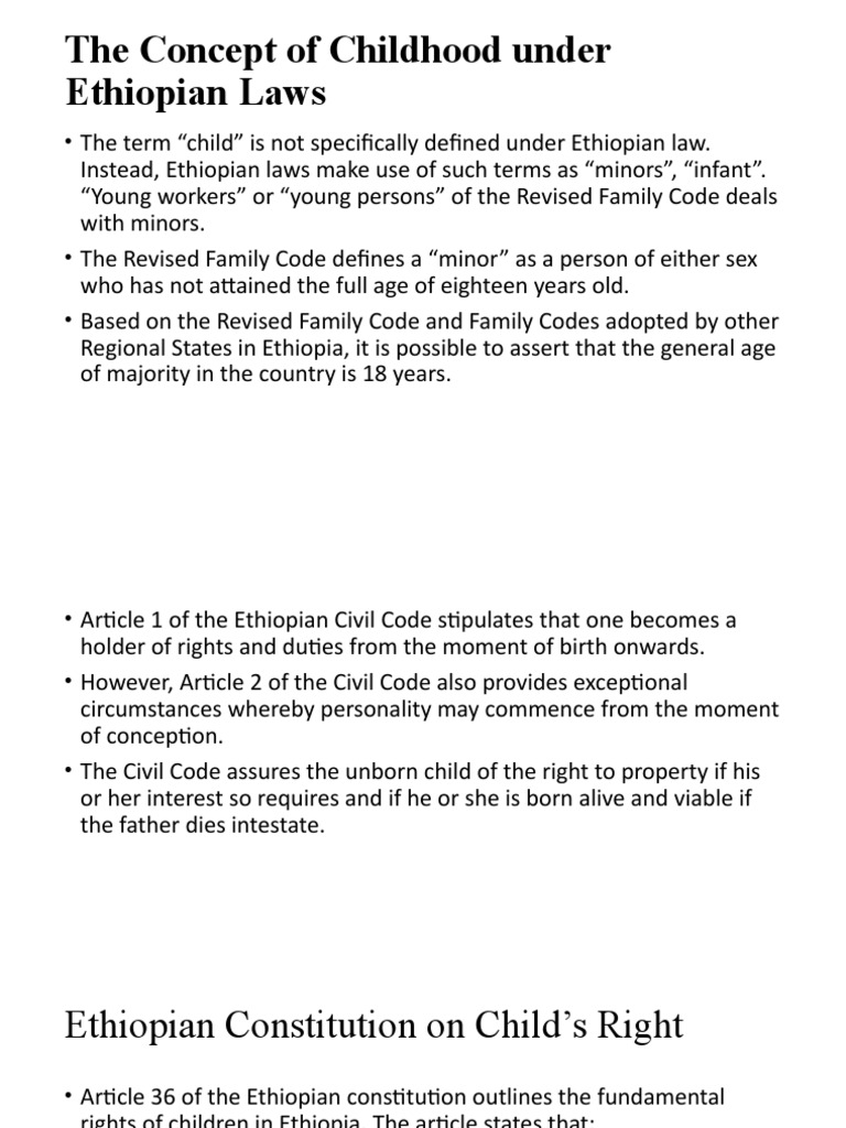 The concept of childhood under ethiopian laws pdf children s rights