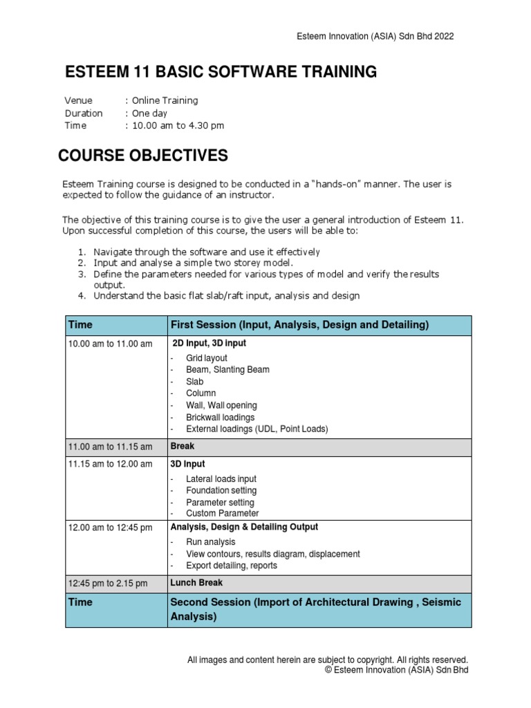 Esteem 11 Training Overview | PDF | Art | Computers