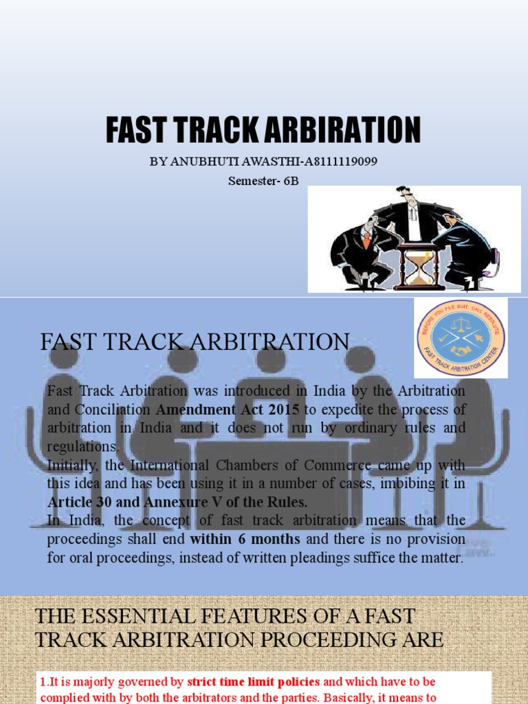 Fast Track Arbitration in India | PDF | Law