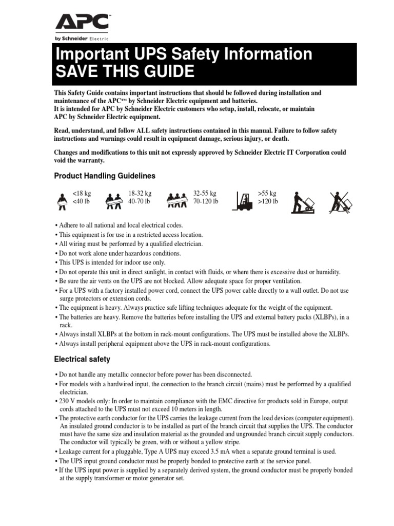 UPS Safety Guidelines for Installation | PDF | Business