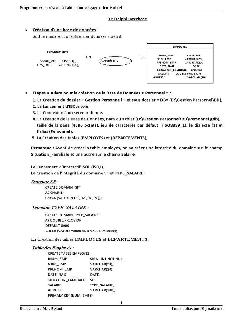 Création et Gestion de Base de Données | PDF