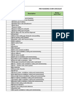 7.14 - Pre-Handing Over Checklist - Sample Format