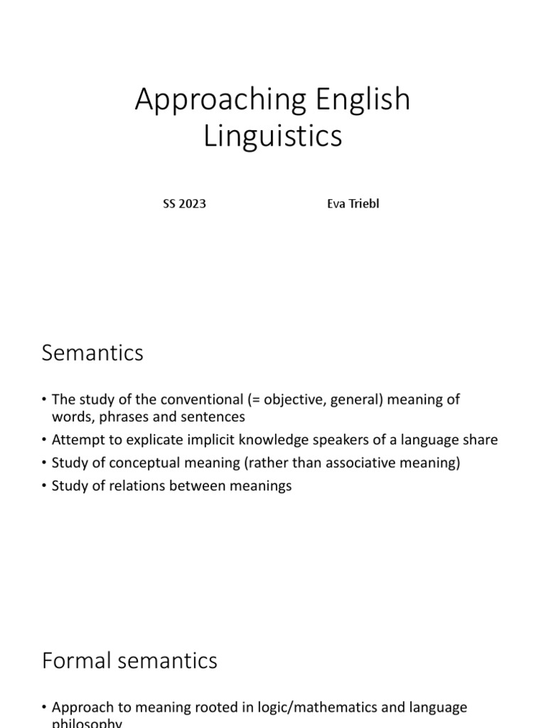 Understanding English Semantics and Pragmatics | PDF | Language Arts ...