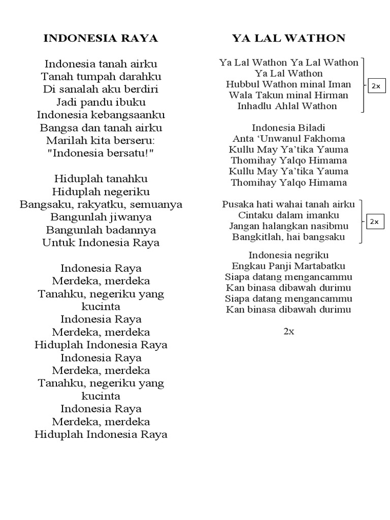 INDONESIA RAYA Lirik | PDF