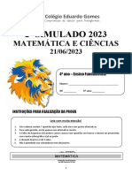 Simulado de Matemática - 2º Trimestre - 2023 Rafaela