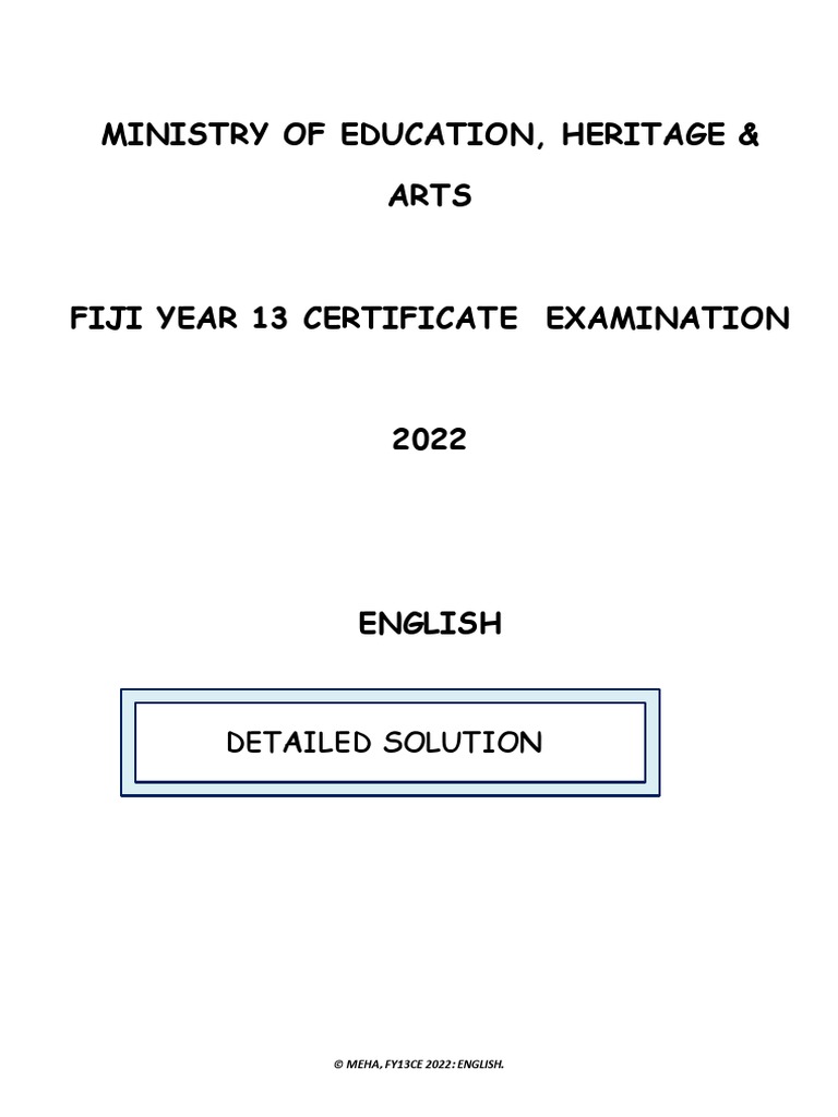 Year 13 English Exam Solutions 2022 | PDF | Inclusion (Education ...