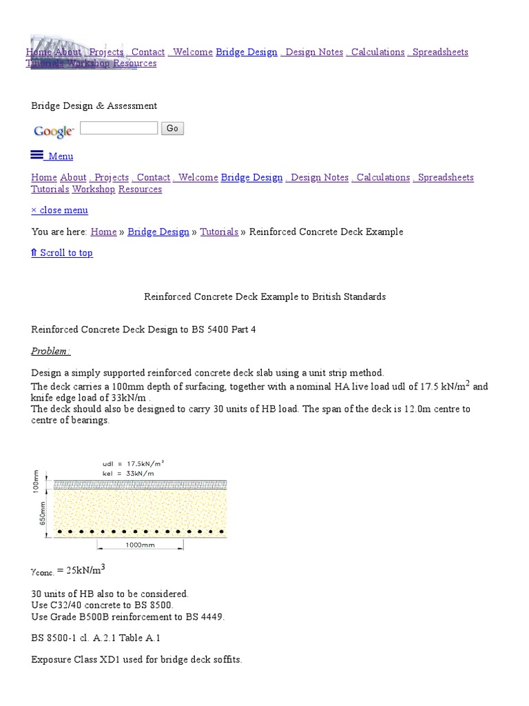 Reinforced Concrete Bridge Deck Design | PDF | Stress (Mechanics ...
