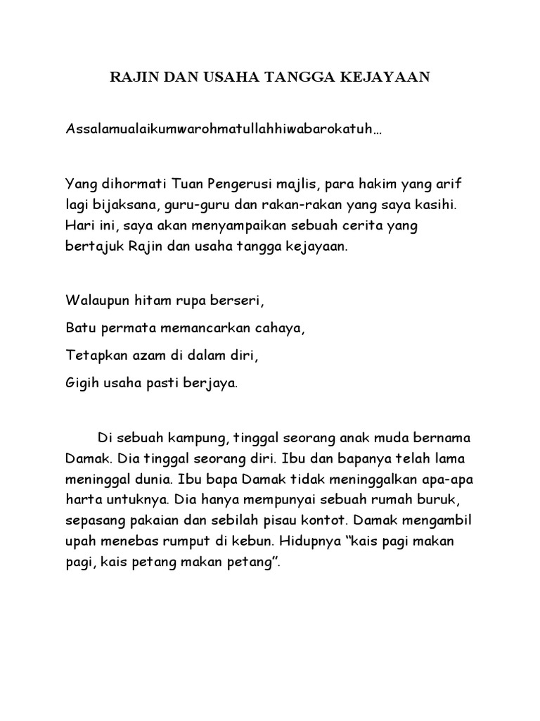 Rajin Dan Usaha Tangga Kejayaan Pdf