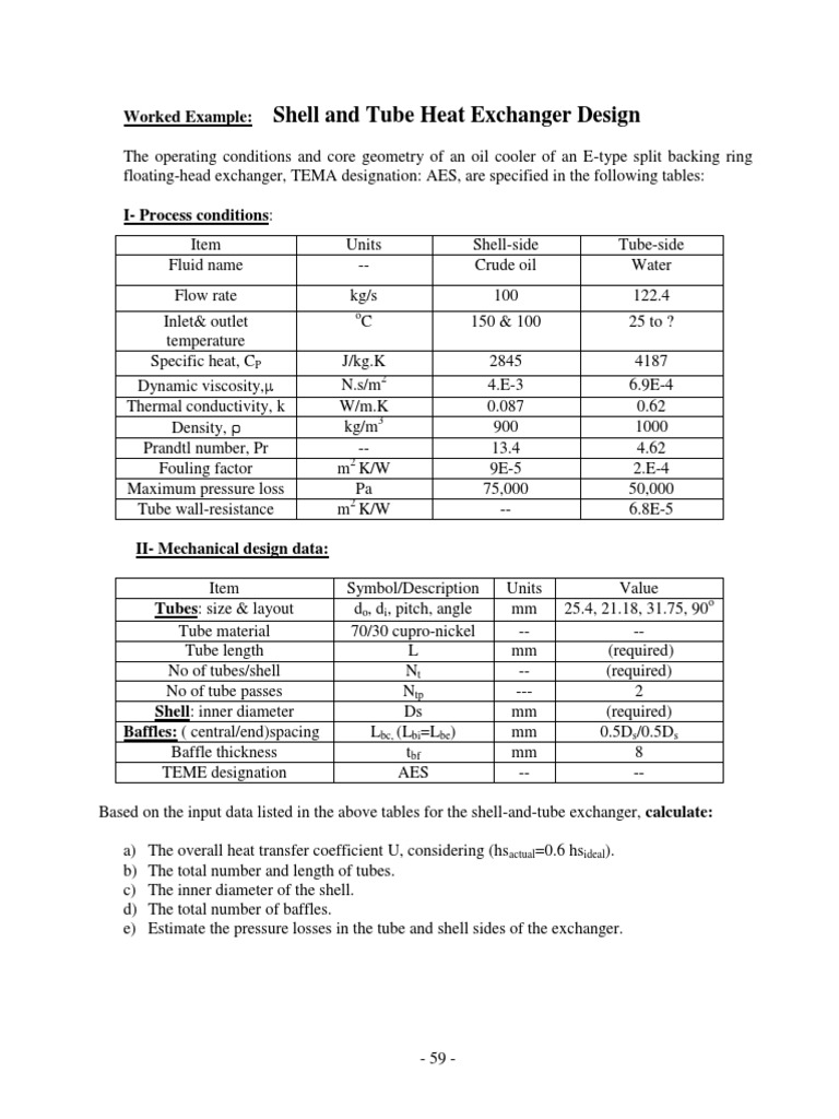 Shell and Tube Example | PDF