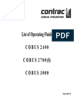 Cobus List of Operating Fluids
