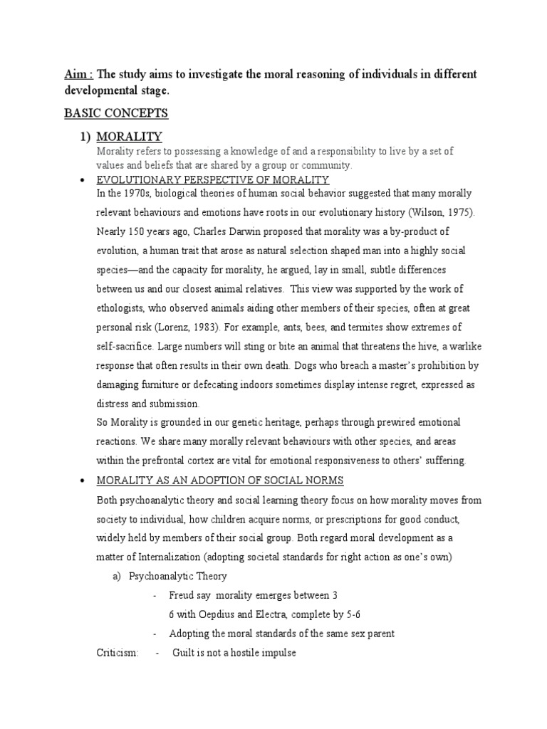 Moral Development Assignment Pdf