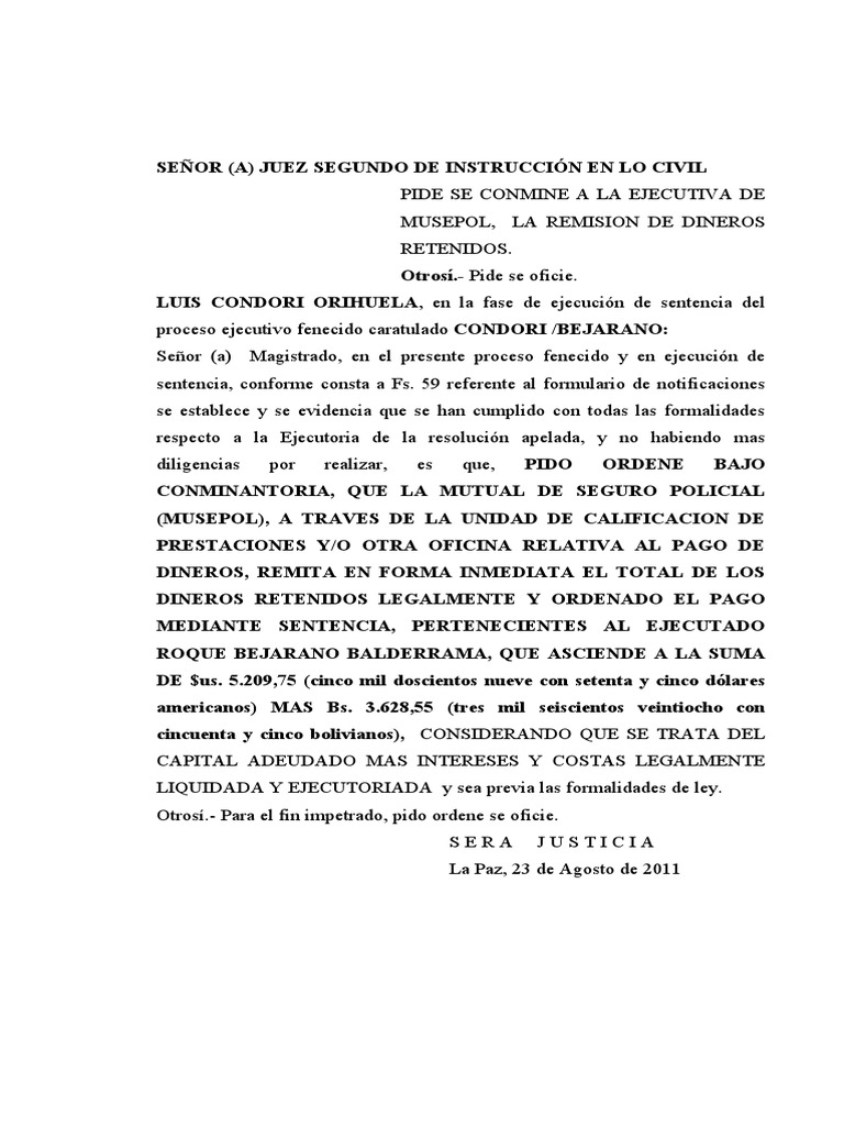 Proceso Ejecutivo | PDF | Sentencia (ley) | Procedimiento Civil