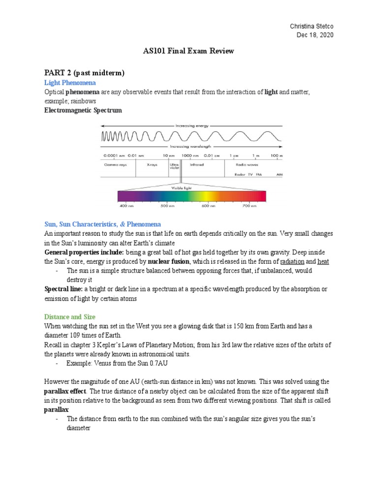 Sun and Light Phenomena Overview | PDF | Stars | Sun